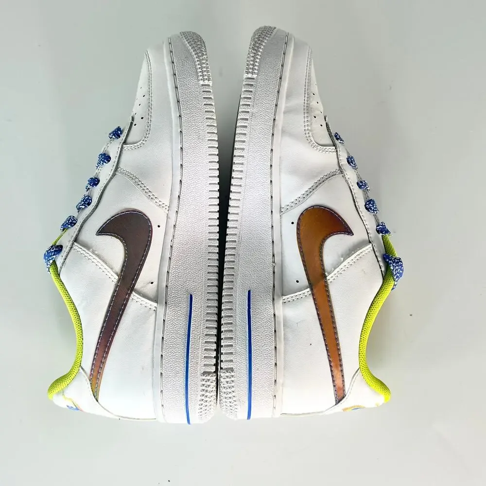 Nike Air Force 1 Low LV8 Sneakers Holographic White Big Kids Youth 4.5 / Women 6